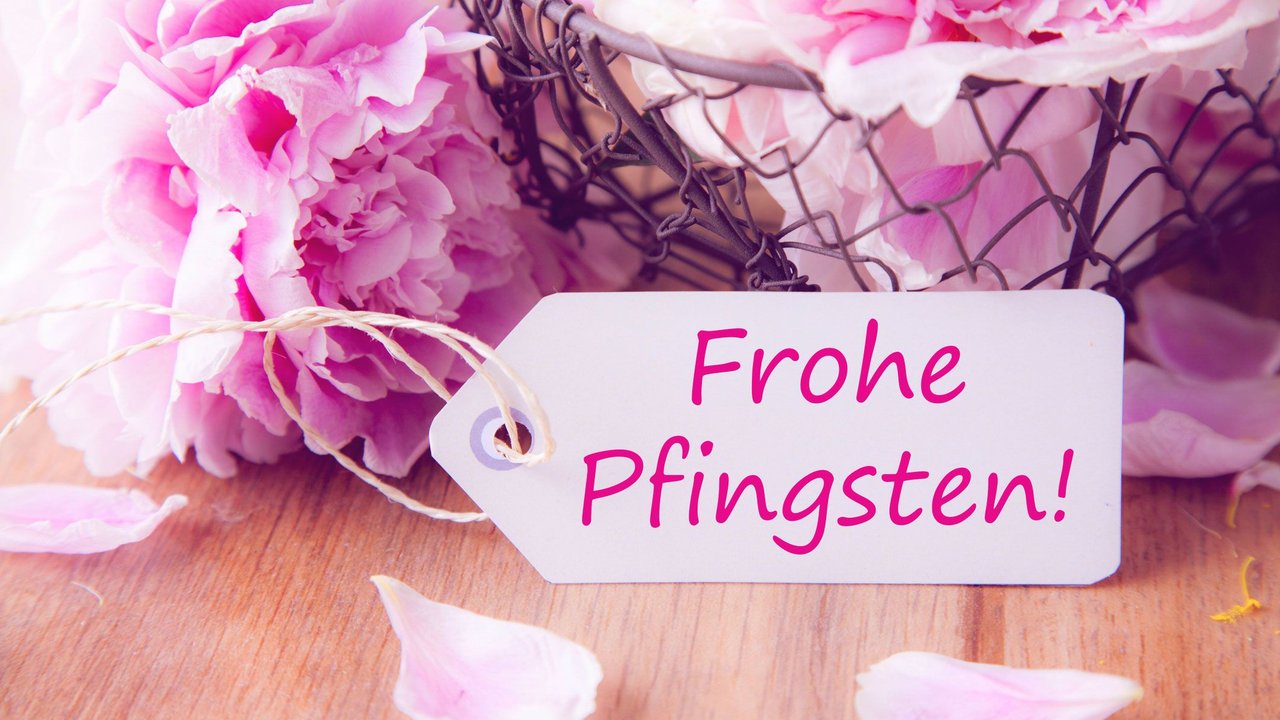Karte auf der Frohe Pfingsten steht