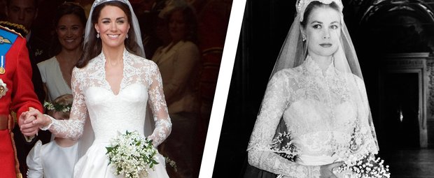 Royale Brautkleider: Diese Roben trugen Grace Kelly, Herzogin Kate & Co.