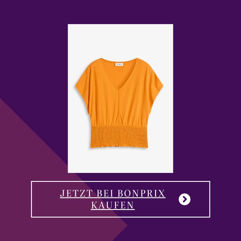 Shirt mit Saum in Kürbis-Orange