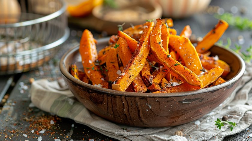 Kürbis-Pommes mit Gewürzsalz