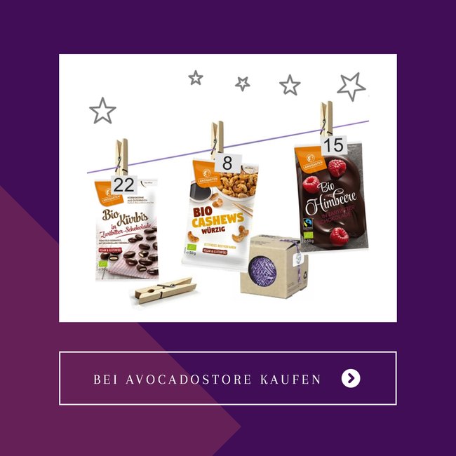 Veganer Adventskalender selber basteln Avocadostore