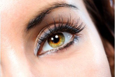 Auge mit langen Wimpern, geschminkt. Auge mit langen Wimpern, geschminkt.