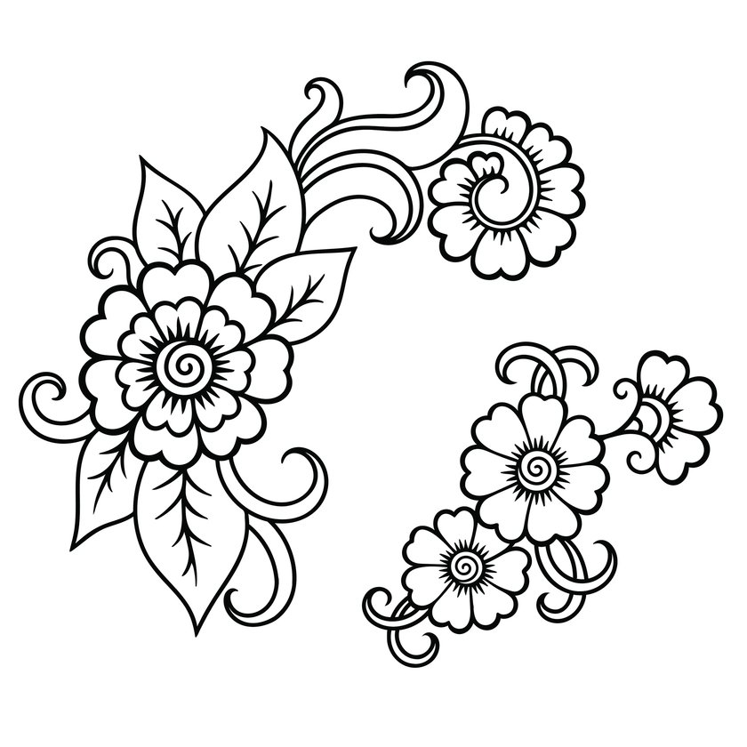 Blumen-Tattoo-Vorlage 11