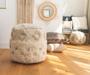 Mit diesem Pouf von Tchibo holst du dir den Boho-Style nach Hause