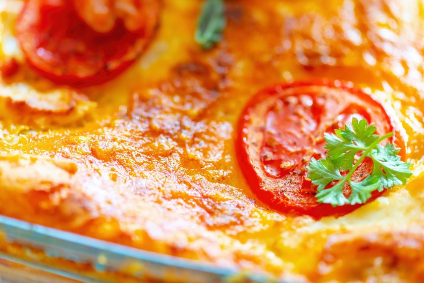 Vegetable Lasagne in a casserole dish.