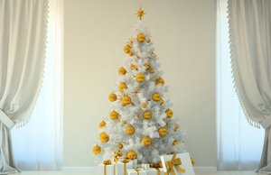 Weihnachtsbaumschmuck weiß und gold Weihnachtsbaumschmuck weiß und gold