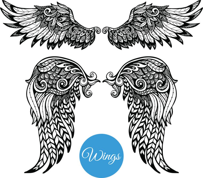 Flügel-Tattoo Vorlage 2