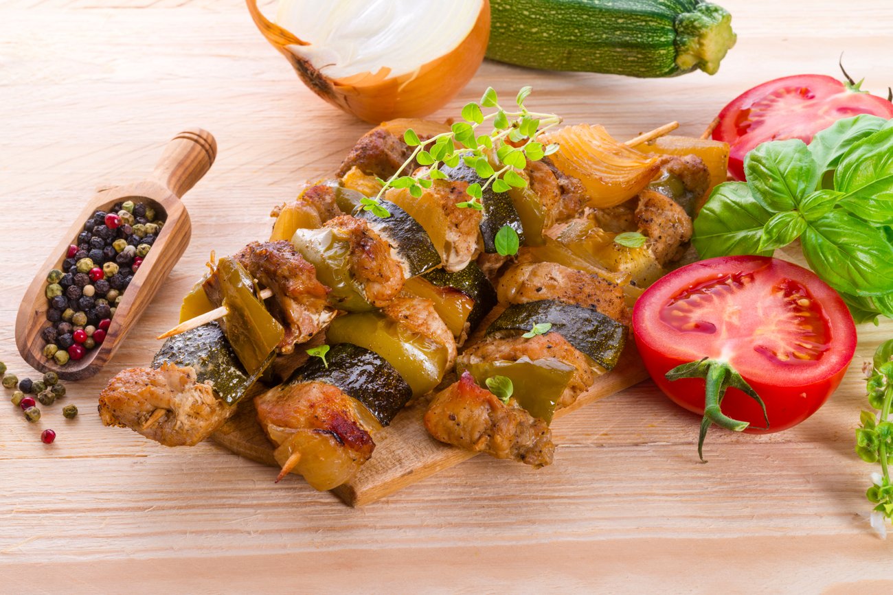 Schaschlik mit frischem Gemüse Schaschlik mit frischem Gemüse