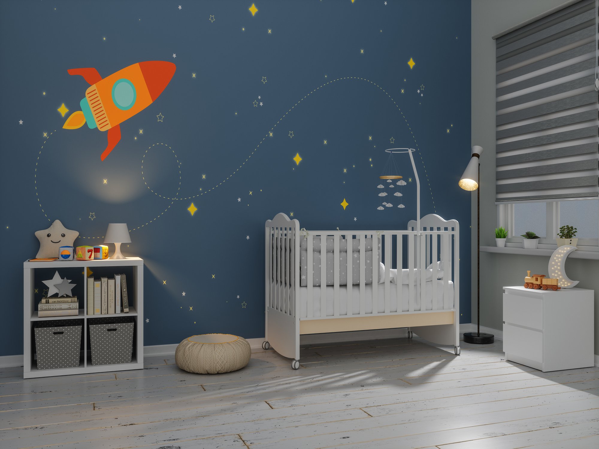 Babyzimmer mit Rakete