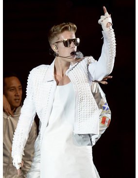 Justin Bieber bei einem Konzert. Justin Bieber bei einem Konzert.
