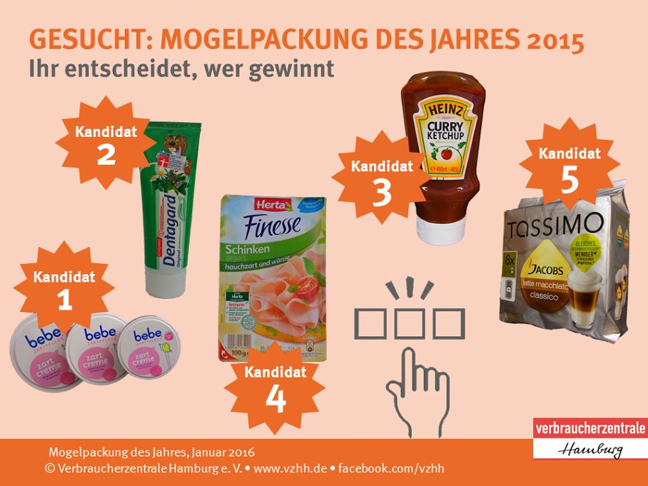 Die Nominierten für die Mogelpackung 2015 Die Nominierten für die Mogelpackung 2015
