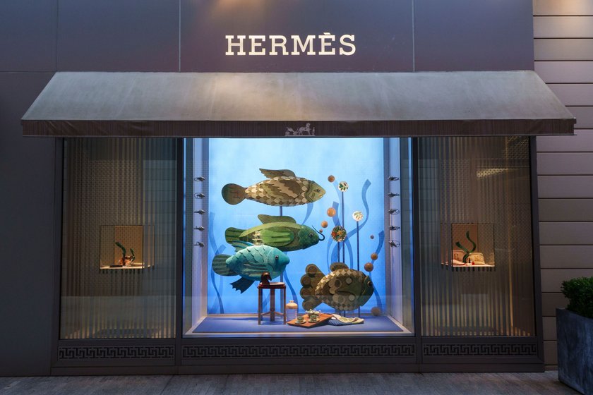 WASHINGTON, DC - MAY 30: A Hermès logo is displayed at their store on May 30, 2025 in Washington, DC. (Photo by Kevin Carter/Getty Images)