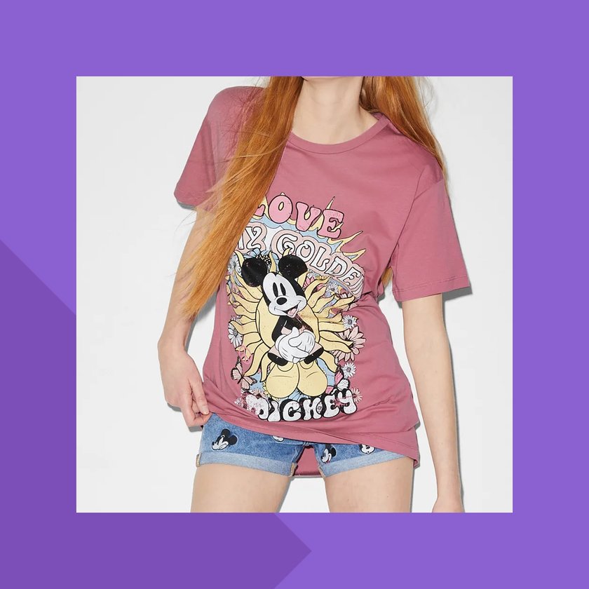Mickey Mouse-Shirt im Hippie-Look