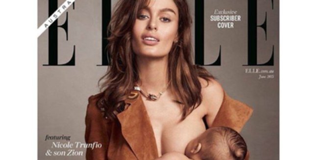 Stillen in der Öffentlichkeit: Nicole Trunfio stillt ihr Baby auf dem Cover der „Elle“ Stillen in der Öffentlichkeit: Nicole Trunfio stillt ihr Baby auf dem Cover der „Elle“