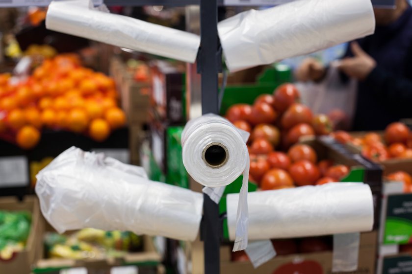 Plastiktüten für Obst und Gemüse Supermarkt