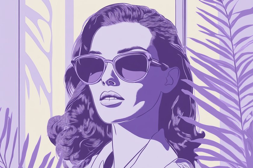 Illustration einer Frau mit Sonnenbrille