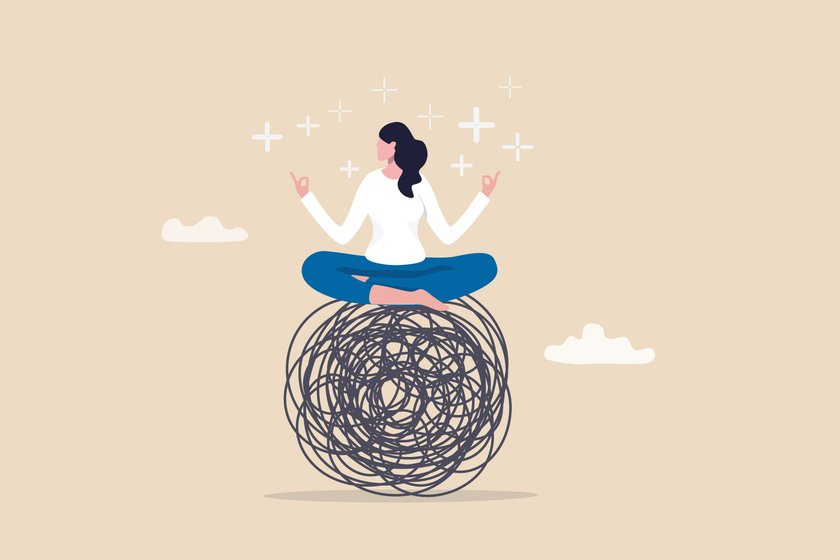 Illustration einer meditierenden Frau