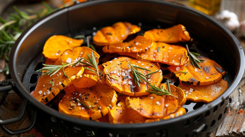 Kürbis-Chips mit Rosmarin