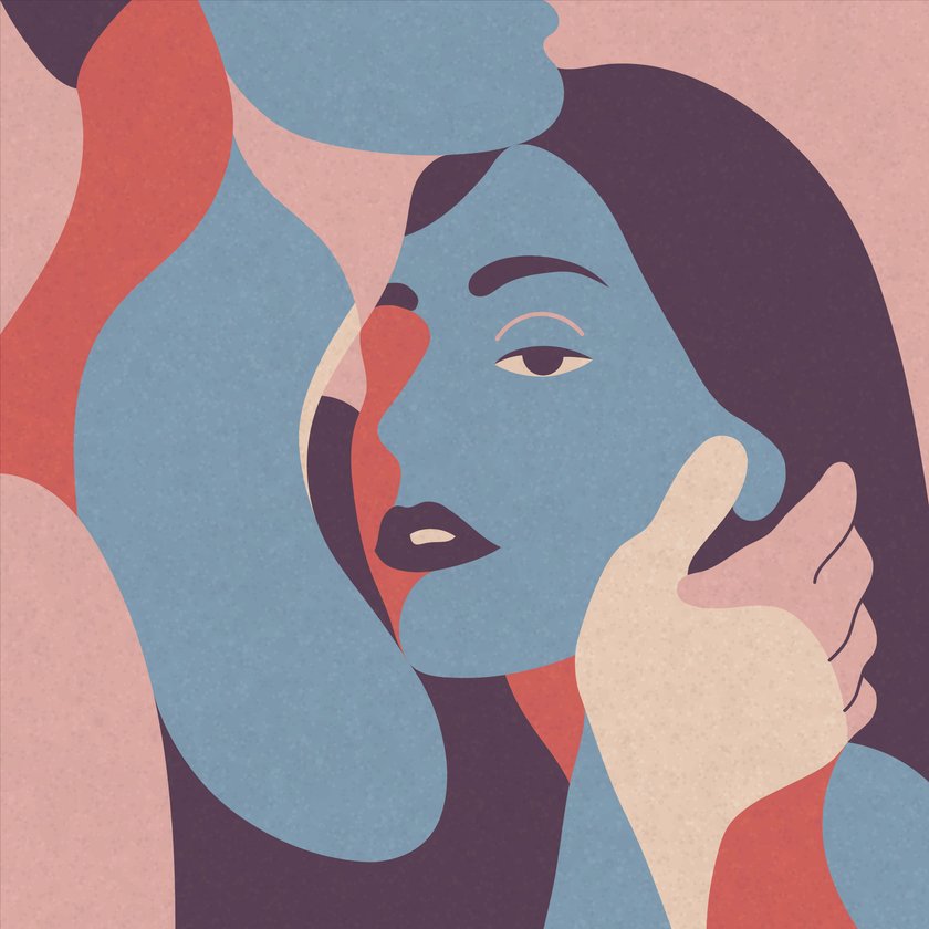 Illustration eines Paares, das sich umarmt