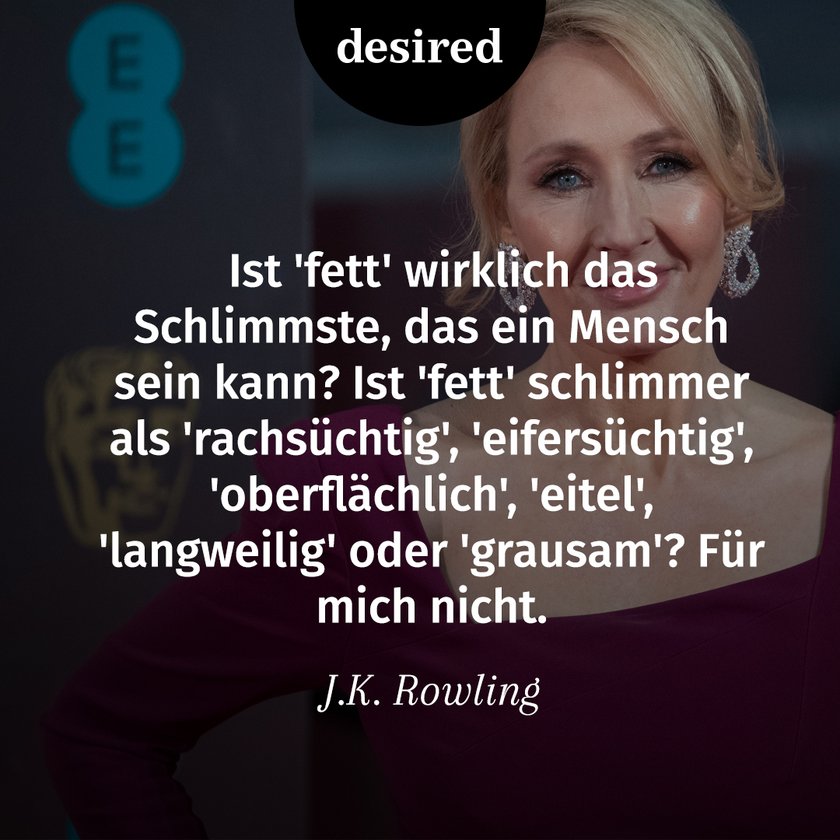 J. K. Rowling über die Bezeichnung 'fett'