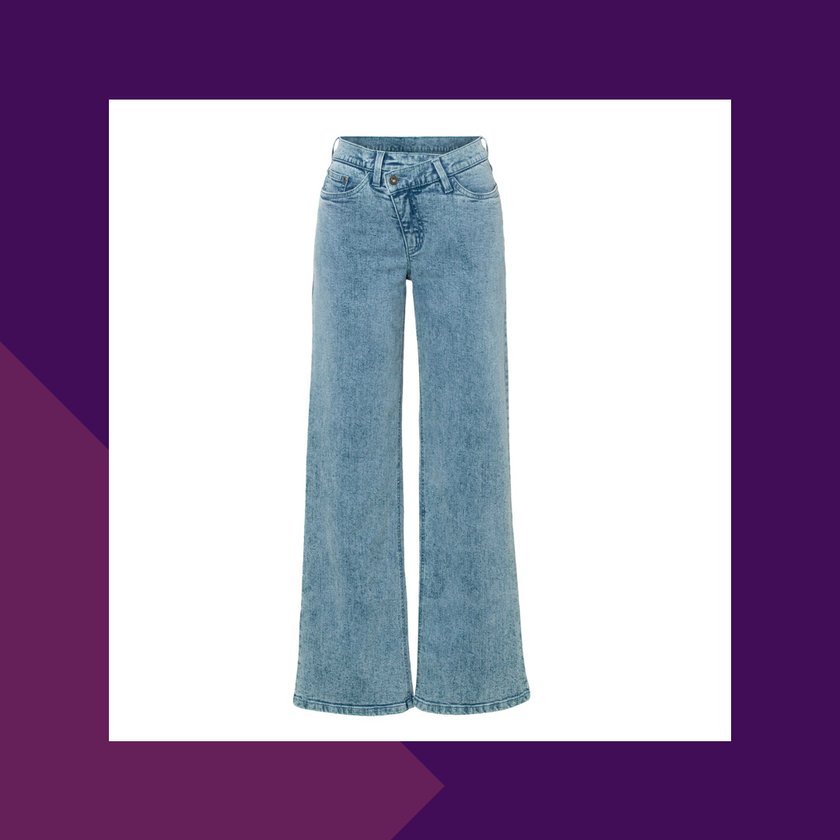 Bonprix Denim-Trends - Weite Jeans mit schrägem Bund aus Bio-Baumwolle