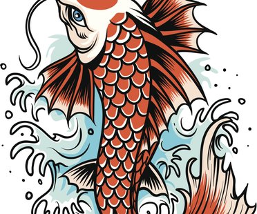 Koi-Tattoo Vorlage 1
