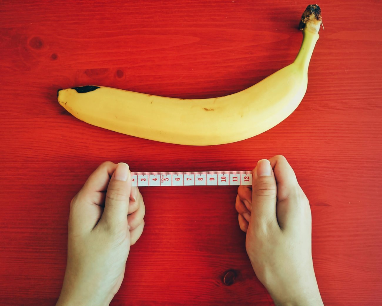 Banane mit Maßband Banane mit Maßband