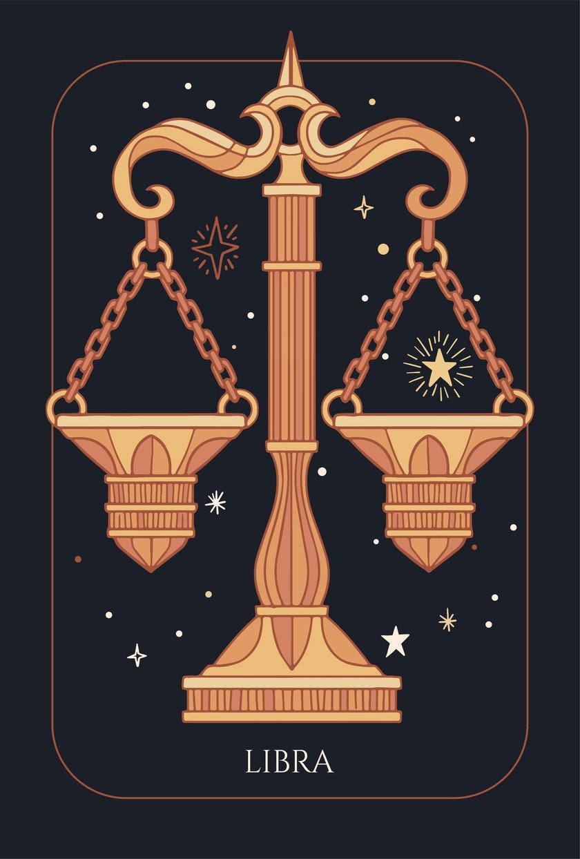 Zodiac sign Libra, Illustration of scales for zodiac sign