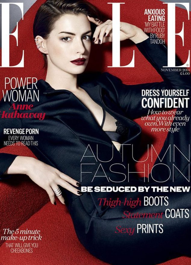 Anne Hathaway auf dem Cover der britischen „Elle“ Anne Hathaway auf dem Cover der britischen „Elle“