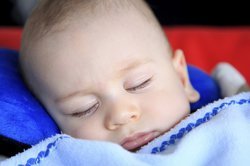 Baby, 6 Monate, schläft., Baby, 6 Monate, schläft.,