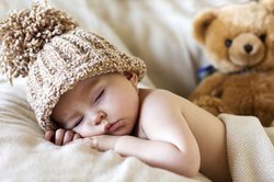 Baby, 7 Monate, schläft. Baby, 7 Monate, schläft.