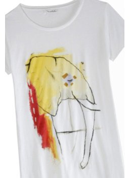 Print-Shirt von Des Artistes mit einem Kunst-Druck eines Elefanten Print-Shirt von Des Artistes mit einem Kunst-Druck eines Elefanten