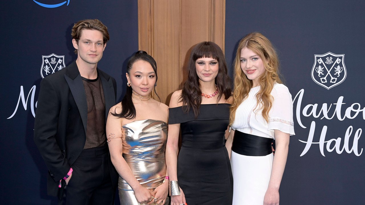 Damian Hardung, Andrea Guo, Harriet Herbig-Matten und Sonja Weißer bei der Premiere der Amazon Prime Video Serie „Maxton Hall – Die Welt zwischen uns“ im Zoo Palast Berlin (22.04.2024)