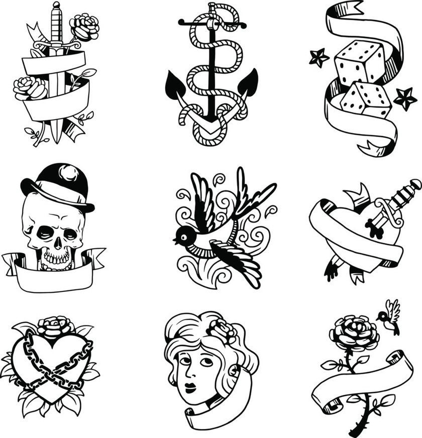 Old-School-Tattoos: Vorlage 5