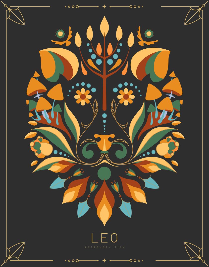 moderne Illustration eines Löwe-Sternzeichens