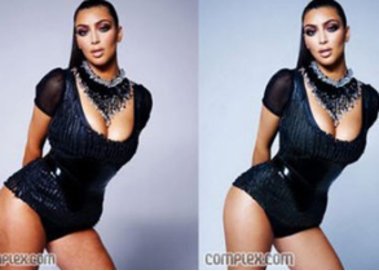 Kim Kardashian in der Fotostrecke des complex Magazins ohne und mit Photshop Bearbeitung Kim Kardashian in der Fotostrecke des complex Magazins ohne und mit Photshop Bearbeitung