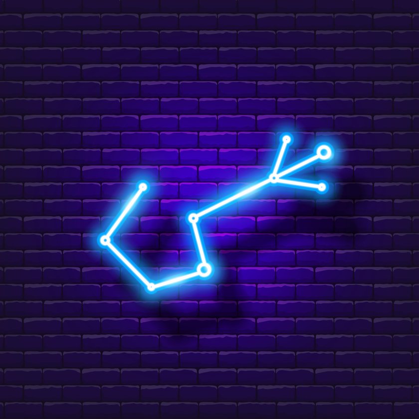 Scorpio zodiac sign neon icon. Astrological zodiac signs glowing symbol