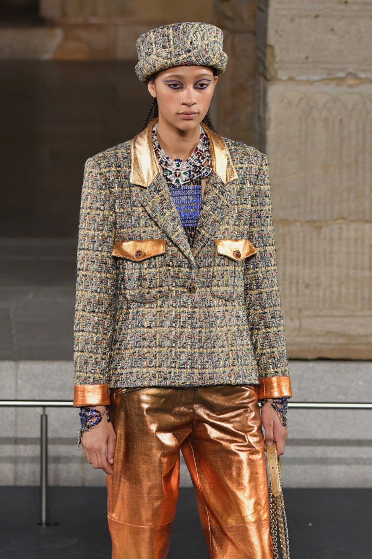 Model Fashion Show Tweed Jacke Model Fashion Show Tweed Jacke