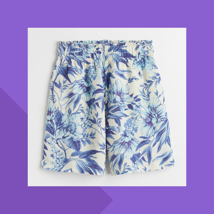 Shorts aus Leinenmix mit Muster H&M