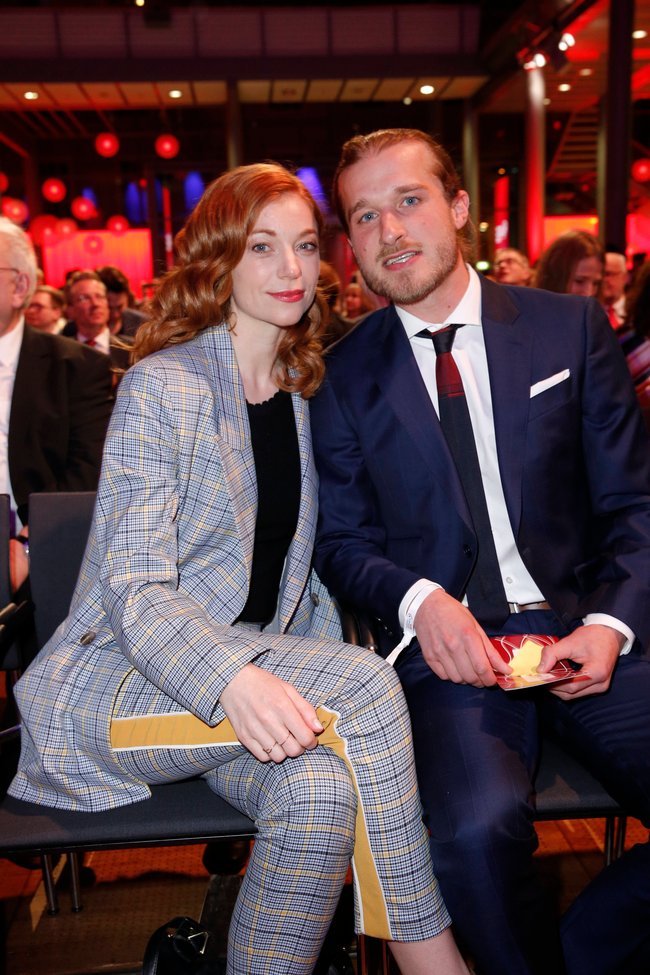 Marleen Lohse mit Max Montgomery beim 17. Deutschen Hörfilmpreis 2019.